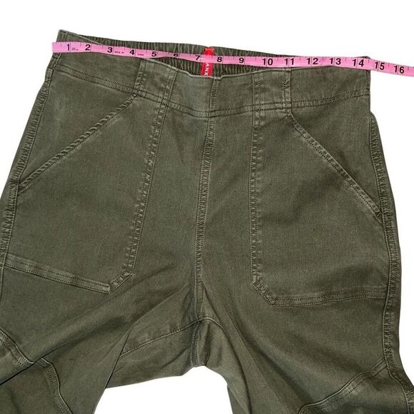 Spanx Stretch Twill Cargo Jogger Pants Green Elastic Waist Pull-On size Large L - Picture 8 of 9